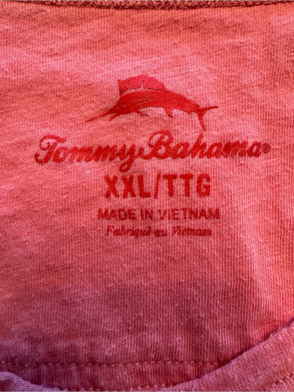 Tommy Bahama Coral Pink Cotton Crewneck Short Sleeve Pocket Tee Size XXL - Picture 3 of 6